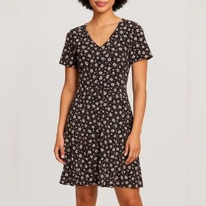 NWT Pact Organic Cotton V Neck Short Sleeve Floral Dress S